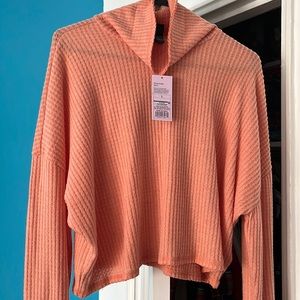 Peach cowl neck crop top